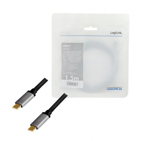 Logilink | USB-C cable | Male | 24 pin USB-C | Male | Black | 24 pin USB-C | 1.5 m - 4